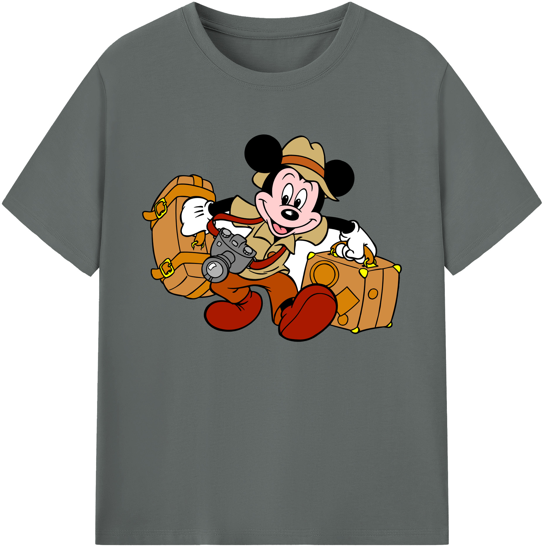 ミッキーマウス Mickey Mouse 綿100％ メンズ半袖Tシャツ｜肌触りやわらか＆通気性